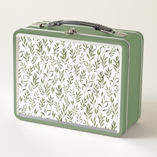 Lunch Box Aquarelle Eucalyptus Motif Feuille  (Devant)