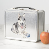 Lunch Box Aquarelle Husky Chien (En situation)