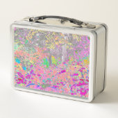 Lunch Box Aquarelle Jardin lever de soleil avec fleurs viole (Dos)