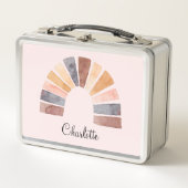 Lunch Box Aquarelle mignonne Arc en arc-en-ciel Personnalisé (Devant)