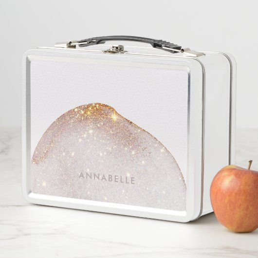 Lunch Box Aquarelle moderne en or girly formes simple élégan (En situation)