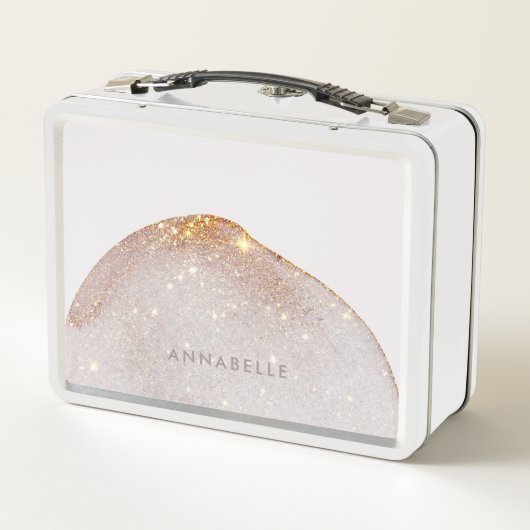 Lunch Box Aquarelle moderne en or girly formes simple élégan (Dos)