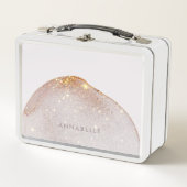 Lunch Box Aquarelle moderne en or girly formes simple élégan (Devant)