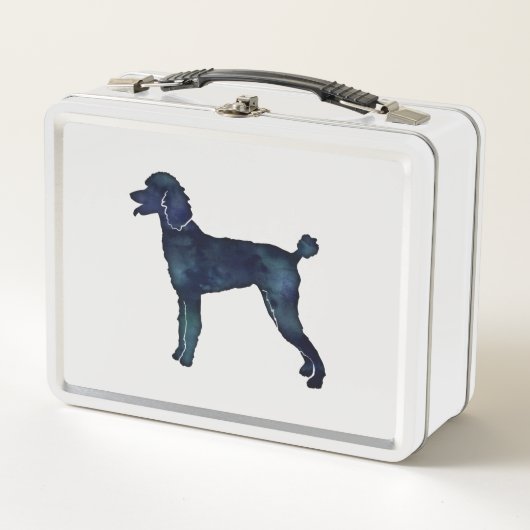 Lunch Box Aquarelle noire de caniche Silhouette (Devant)