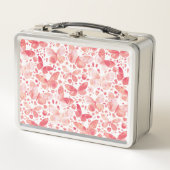 Lunch Box Aquarelle Papillon Motif rose (Devant)