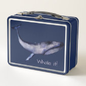 Lunch Box Aquarelle personnalisée Baleine bleue (Devant)