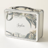 Lunch Box Aquarelle personnalisée Eucalyptus Verdure Feuille (Dos)