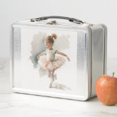 Lunch Box aquarelle petite, latina mignonne en robe rose (En situation)