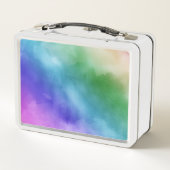Lunch Box Aquarelle Rainbow Unicorn Nom personnalisé (Dos)