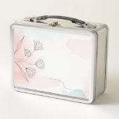 Lunch Box Aquarelle rose romantique (Devant)