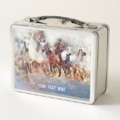 Lunch Box Aquarelle Sauvage Chevaux de course (Dos)