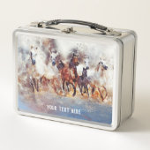 Lunch Box Aquarelle Sauvage Chevaux de course (Devant)