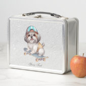 Lunch Box Aquarelle Shih Tzu Boîte à lunch en métal (En situation)