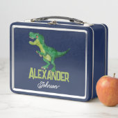 Lunch Box Aquarelle T-rex Dinosaure avec nom enfant personna (En situation)