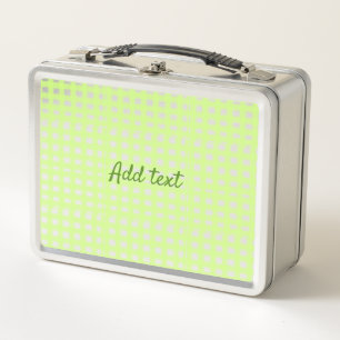 Lunch Box Aquarelle vert plaid ginham personnalisé ajouter t