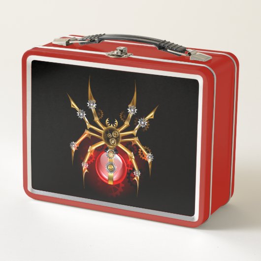 Lunch Box Araignée en vapeur noire (Devant)