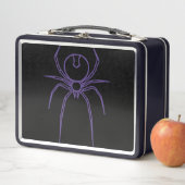 Lunch Box Araignée en violet et noir (En situation)