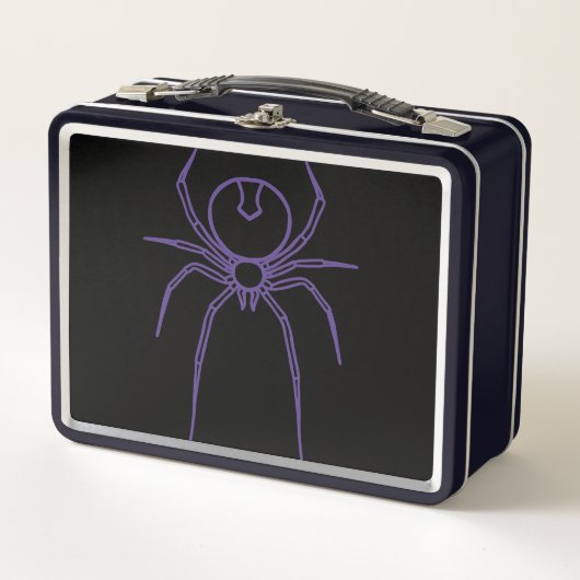 Lunch Box Araignée en violet et noir (Devant)