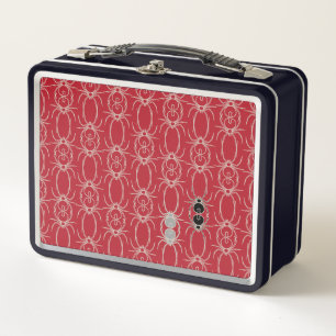 Lunch Box Araignées - rouge sang et blanc os