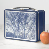 Lunch Box Arbres en hiver - Effet Cyanotype (En situation)