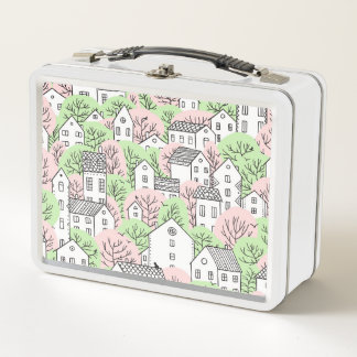 Lunch Box Arbres, maisons, paysage de la ville de printemps