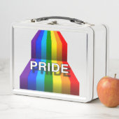 LUNCH BOX ARC-EN-CIEL DE FIERTE BLANC POLICES (En situation)