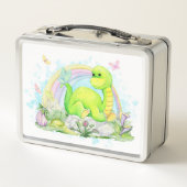 Lunch Box Arc-en-ciel et papillons Dinosaure pour enfants (Dos)