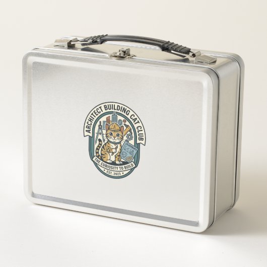 Lunch Box Architect Building Cat Cat Graphic Tee Art - Archi (Devant)