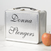 Lunch Box Argent et noir fantaisie (En situation)