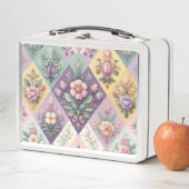Lunch Box Argyle pastel coloré Pâques/Printemps (En situation)