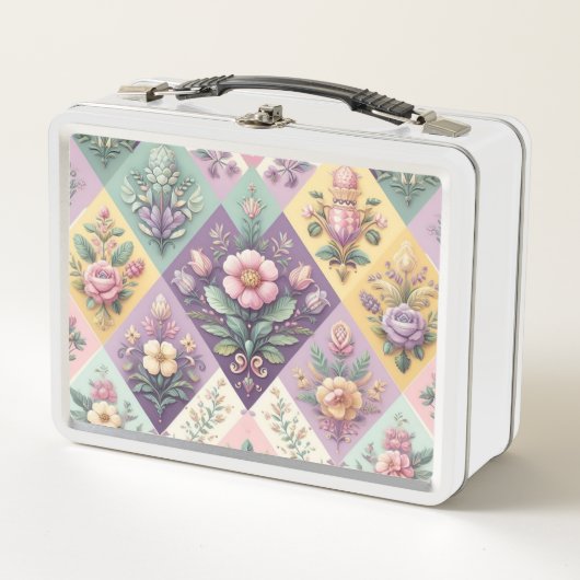 Lunch Box Argyle pastel coloré Pâques/Printemps (Devant)