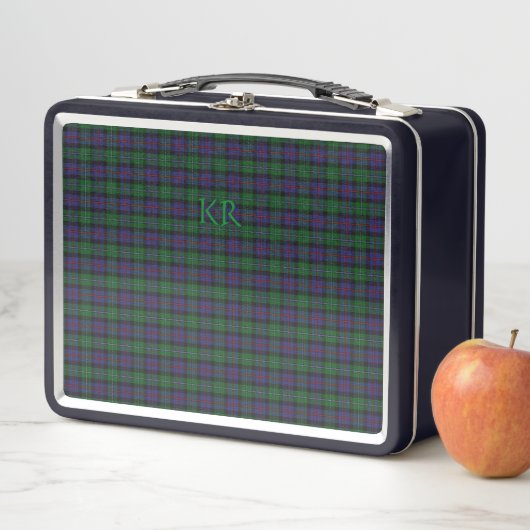 Lunch Box Argyll District Tartan avec monogramme / initiales (En situation)