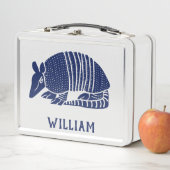 Lunch Box Armadillo bleu marine personnalisé (En situation)