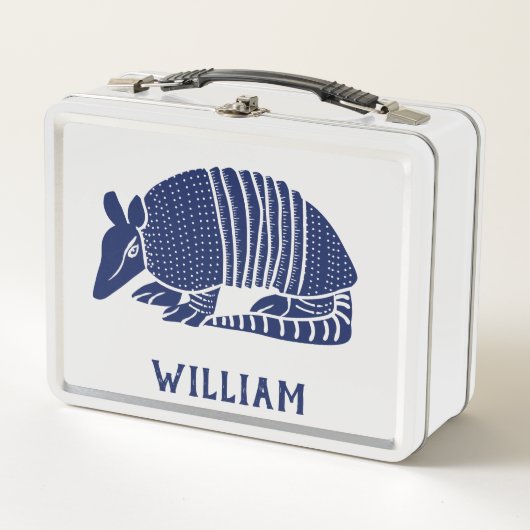Lunch Box Armadillo bleu marine personnalisé (Devant)