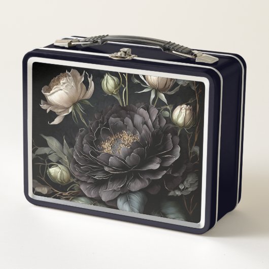 Lunch Box Arrangement gothique Rose Fleur noire (Devant)