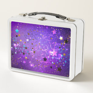 Lunch Box Arrière - plan de feuille violet avec étoiles
