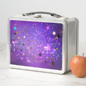 Lunch Box Arrière - plan de feuille violet avec étoiles (En situation)