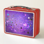 Lunch Box Arrière - plan de feuille violet avec étoiles (Dos)
