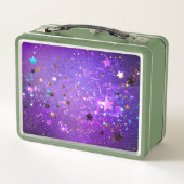 Lunch Box Arrière - plan de feuille violet avec étoiles (Dos)