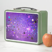 Lunch Box Arrière - plan de feuille violet avec étoiles (En situation)
