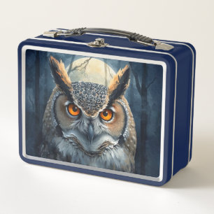 Lunch Box Art de chouette mystique à l'aquarelle Chouette