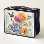 Lunch Box Art de collage mixte botanique vibrant (Dos)