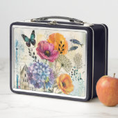 Lunch Box Art de collage mixte botanique vibrant (En situation)