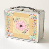 Lunch Box Art de printemps, conception graphique de fleurs (Devant)