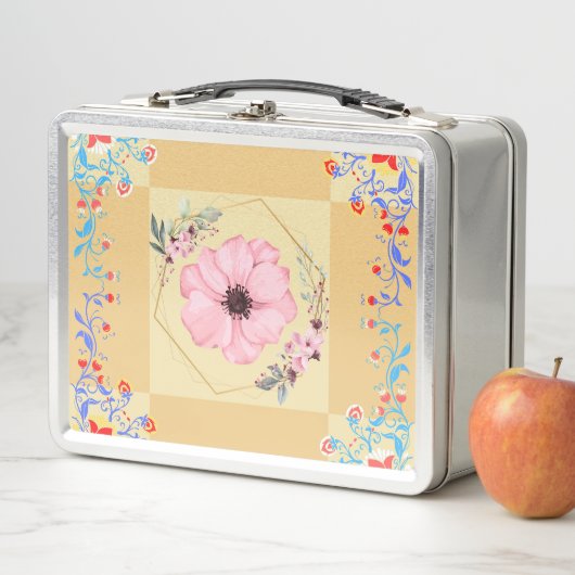 Lunch Box Art du printemps, conception graphique des fleurs (En situation)
