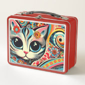 Lunch Box Art folklorique mexicain Abstrait Kitty Chat Talav (Devant)