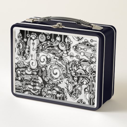 Lunch Box Art Géométrique Noir Et Blanc 3 (Devant)