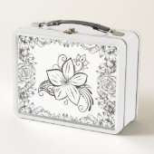 Lunch Box Art Graphique Monochrome, Belle Fleur (Devant)