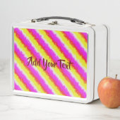 Lunch Box Artdeco rose Jaune Artdeco Arc-en-ciel rayures (En situation)