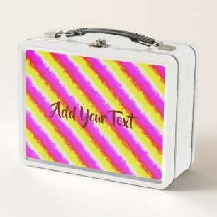 Lunch Box Artdeco rose Jaune Artdeco Arc-en-ciel rayures